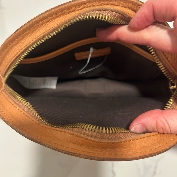 Madewell The Simple Half-Moon Rainbow Leather Crossbody Bag Purse Brown Boho - Picture 5 of 8